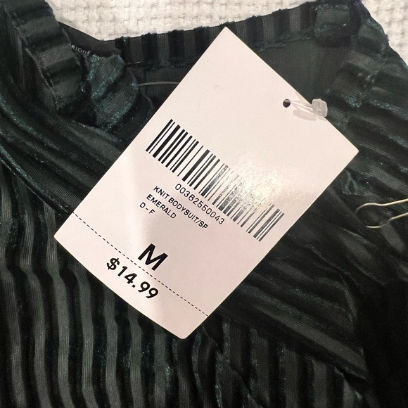 Forever 21 green velvet bodysuit NWT - Picture 3 of 8